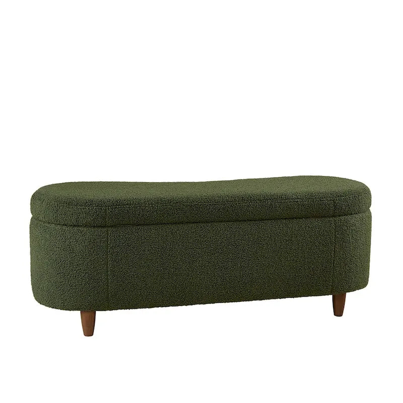 INK+IVY Bailey Taupe Boucle Flip Top Storage Bench