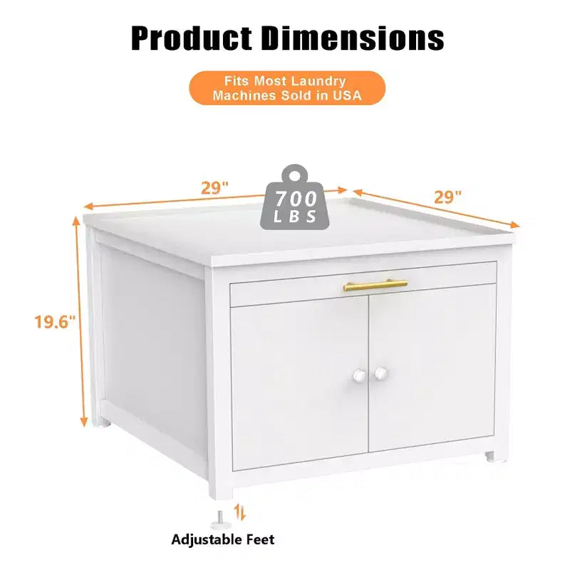 Black / White Heavy-Duty Metal Washer & Dryer Pedestal Stand ¨C Single Unit, Anti-Vibration