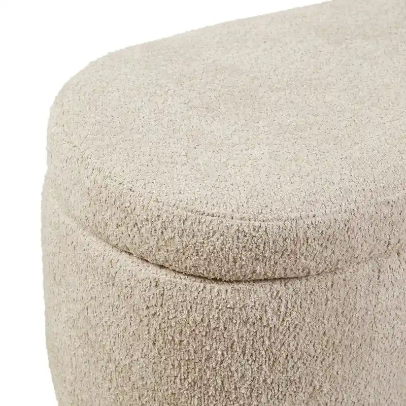 INK+IVY Bailey Taupe Boucle Flip Top Storage Bench