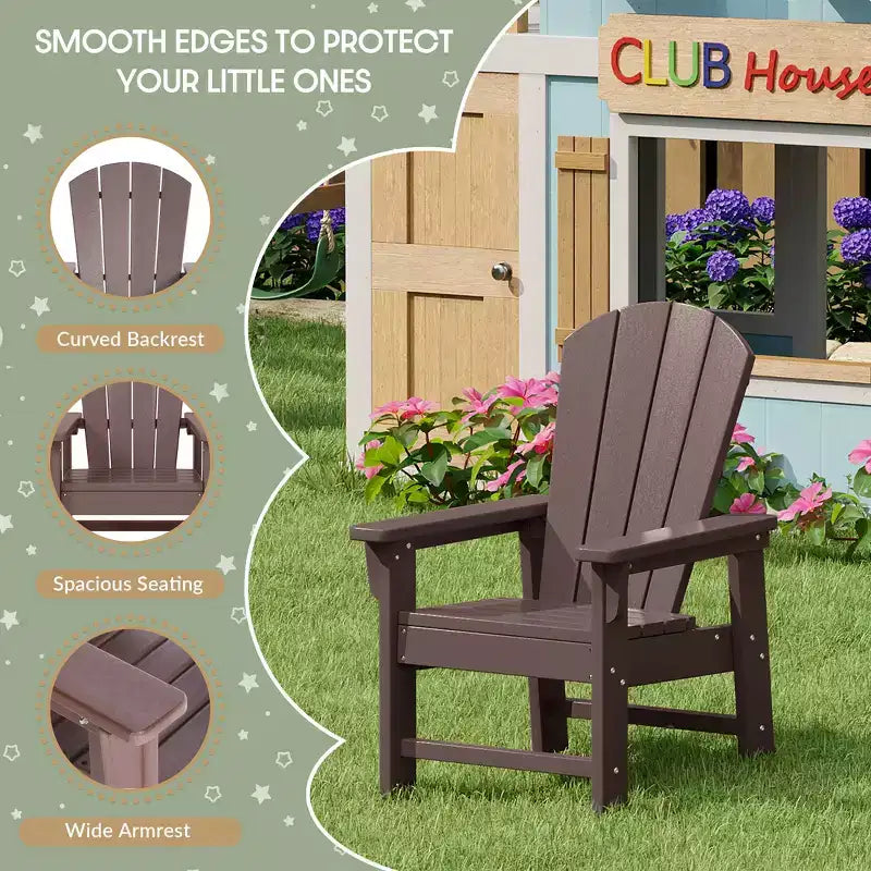 WestinTrends Malibu Kids 5-Piece HDPE Outdoor Square Patio Dining Table and Chairs Set