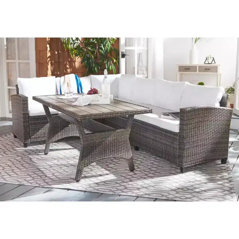 Jovita 3 Piece Corner Seating Set - Indoor/Outdoor - PAT7707 - Safavieh