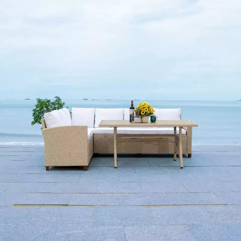 Jovita 3 Piece Corner Seating Set - Indoor/Outdoor - PAT7707 - Safavieh