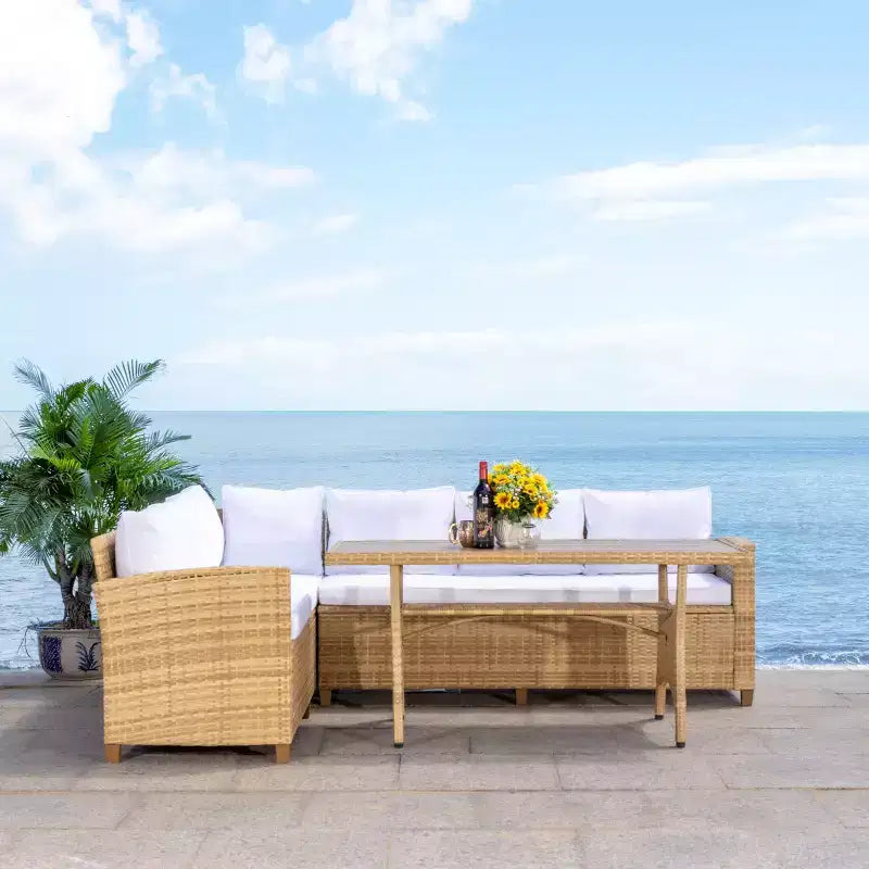 Jovita 3 Piece Corner Seating Set - Indoor/Outdoor - PAT7707 - Safavieh