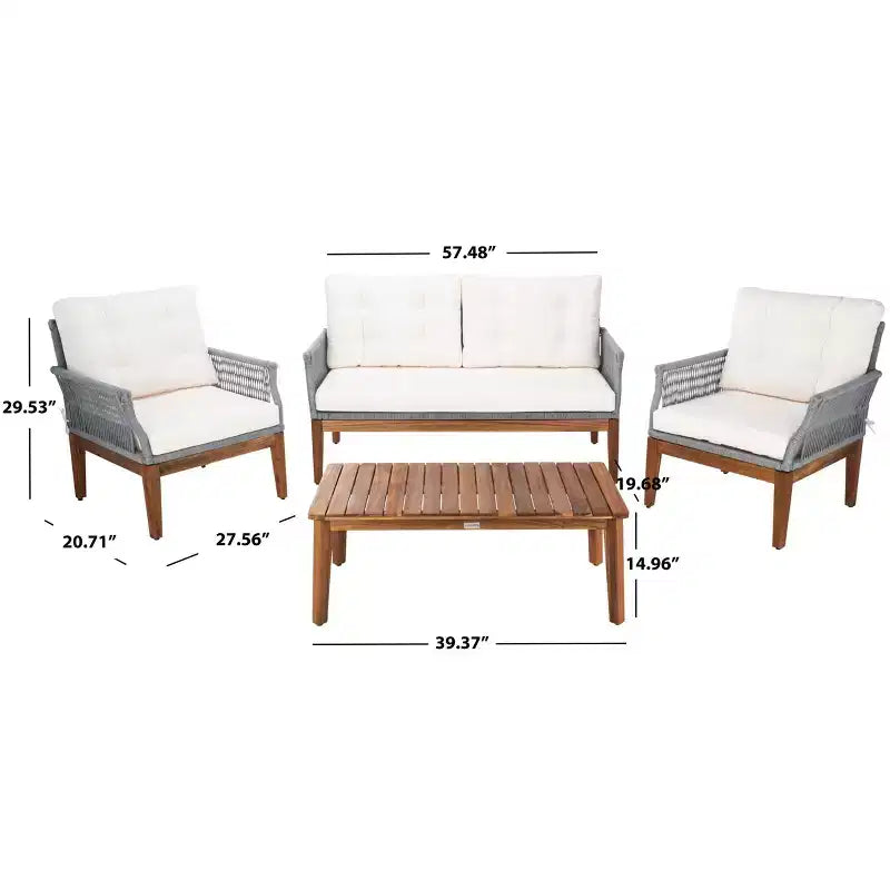 Winslo 4 Piece Living Set - Indoor/Outdoor - PAT7075 - Safavieh