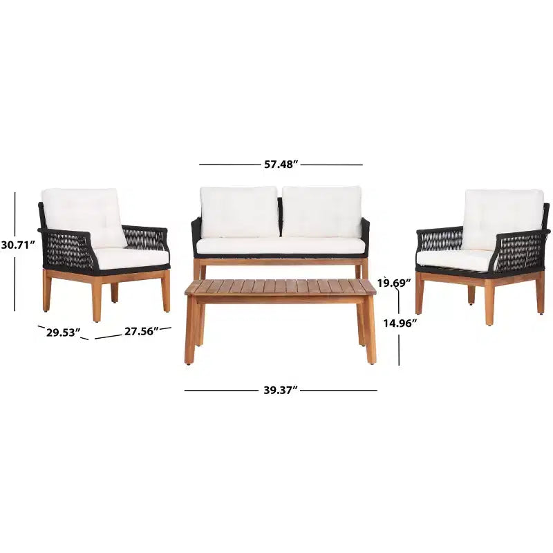 Winslo 4 Piece Living Set - Indoor/Outdoor - PAT7075 - Safavieh