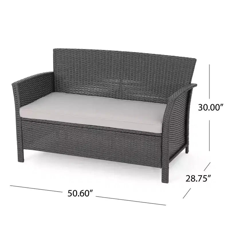 Christopher Knight Home Khaden Outdoor Wicker 4 Seater Chat Set with Fire Pit