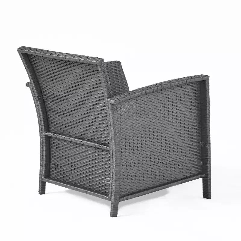Christopher Knight Home Khaden Outdoor Wicker 4 Seater Chat Set with Fire Pit