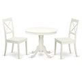 HomeStock Glossy Antique Dining Table Set with 2 Chairs