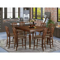 HomeStock Counter Height Dining Set Black Square Table with Butterfly Leaf & 8 Chairs