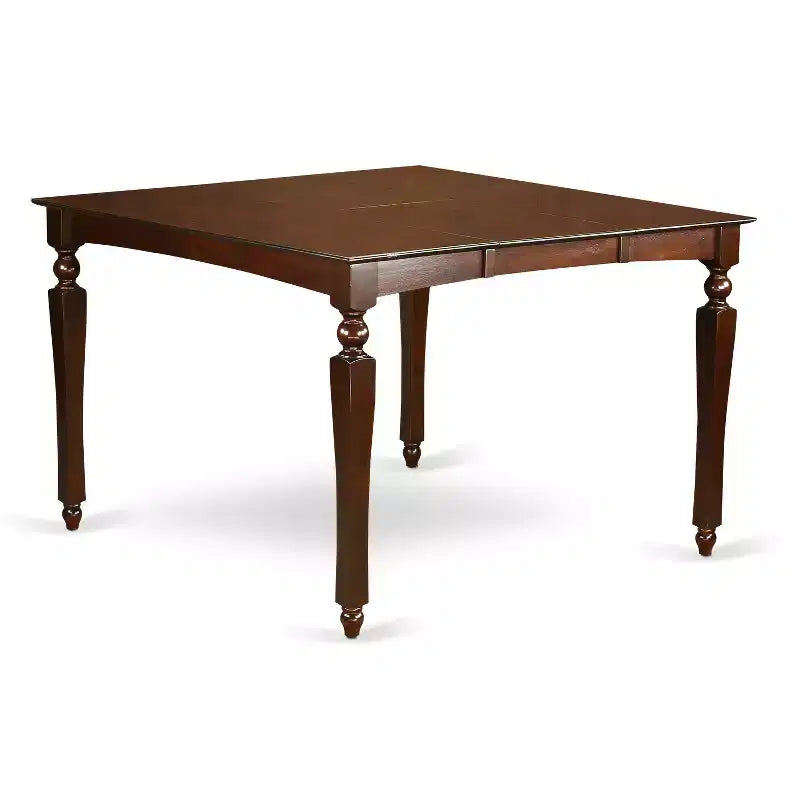 HomeStock Counter Height Dining Set Black Square Table with Butterfly Leaf & 8 Chairs
