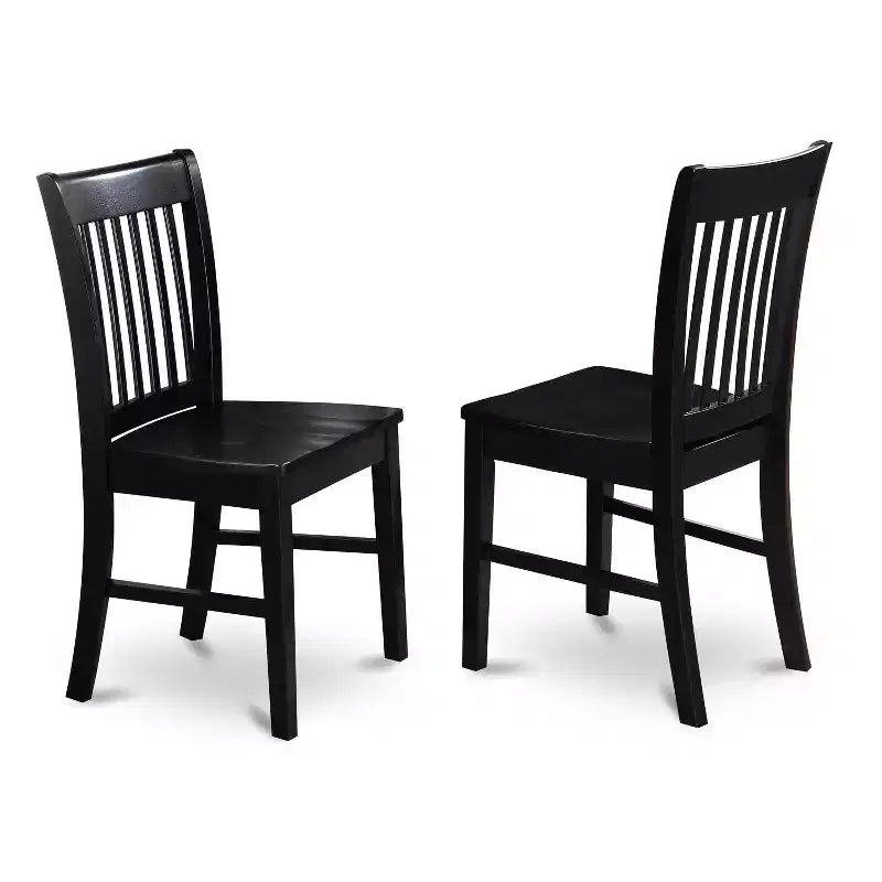 HomeStock WENO7 Black Modern Dining Table Set with Butterfly Leaf and 6 Chairs