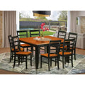 Modern Dining Table Set 54x54 Square Table Butterfly Leaf 8 Chairs Black Cherry Finish