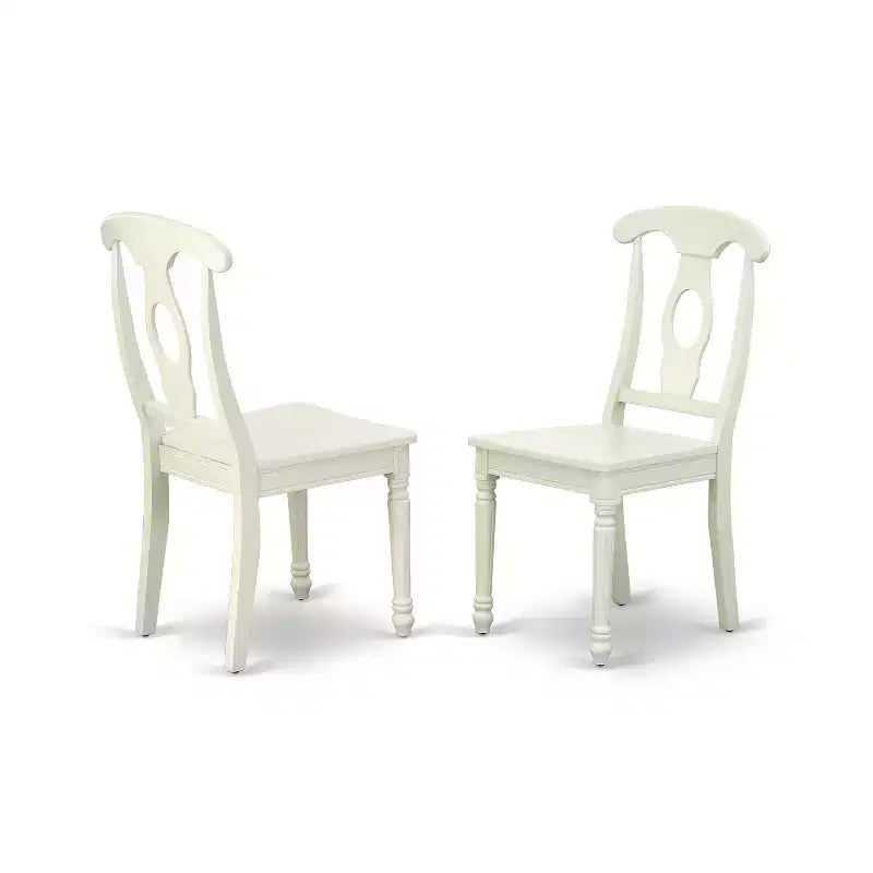 Asian Rubber Wood 7 Piece Oval Dining Table Set Linen White Kitchen Set