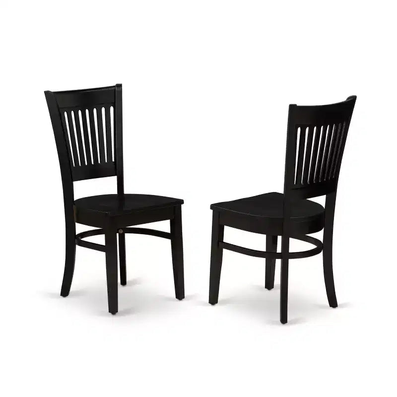 HomeStock WEVA7 Black 7 Piece Rectangle Dining Room Table Set with 6 Chairs
