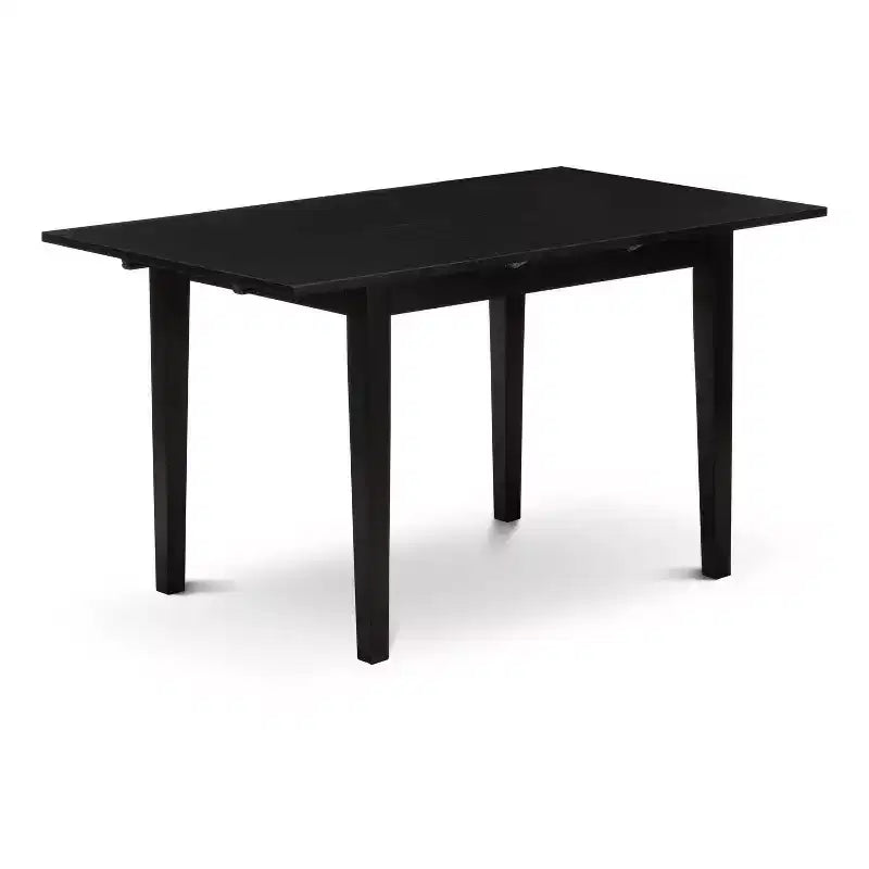 HomeStock NFDA5 Black Rectangle Dining Set with 4 Chairs