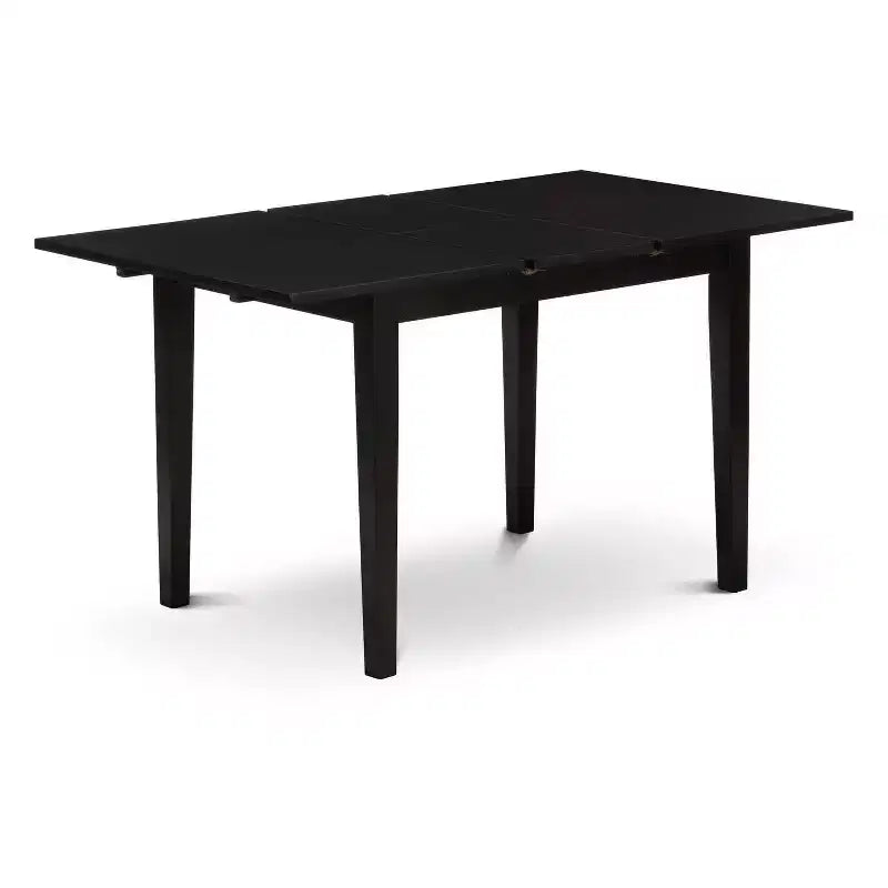 HomeStock NFDA5 Black Rectangle Dining Set with 4 Chairs