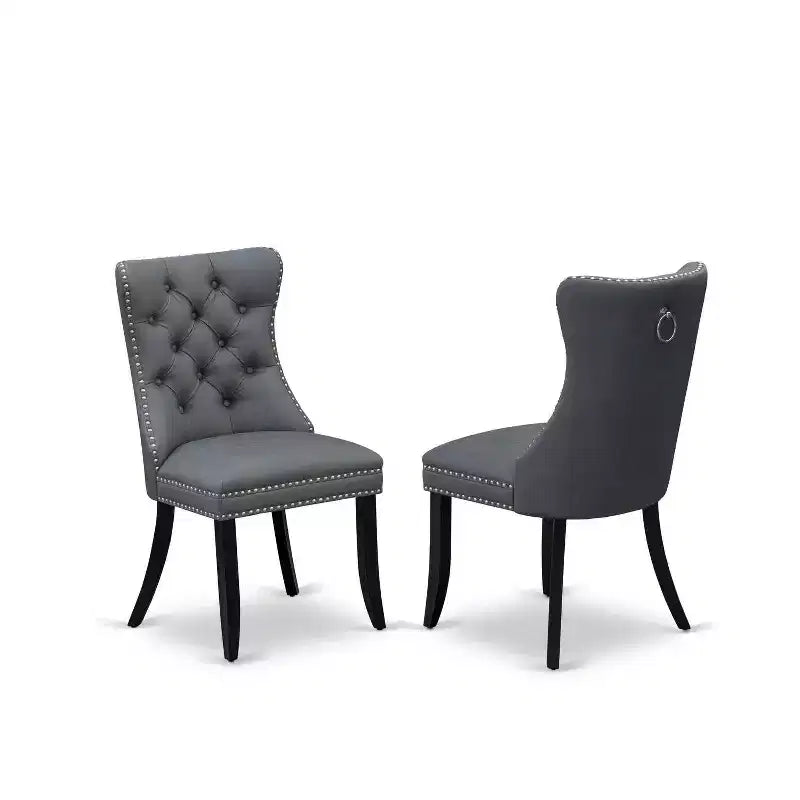 HomeStock NFDA5 Black Rectangle Dining Set with 4 Chairs