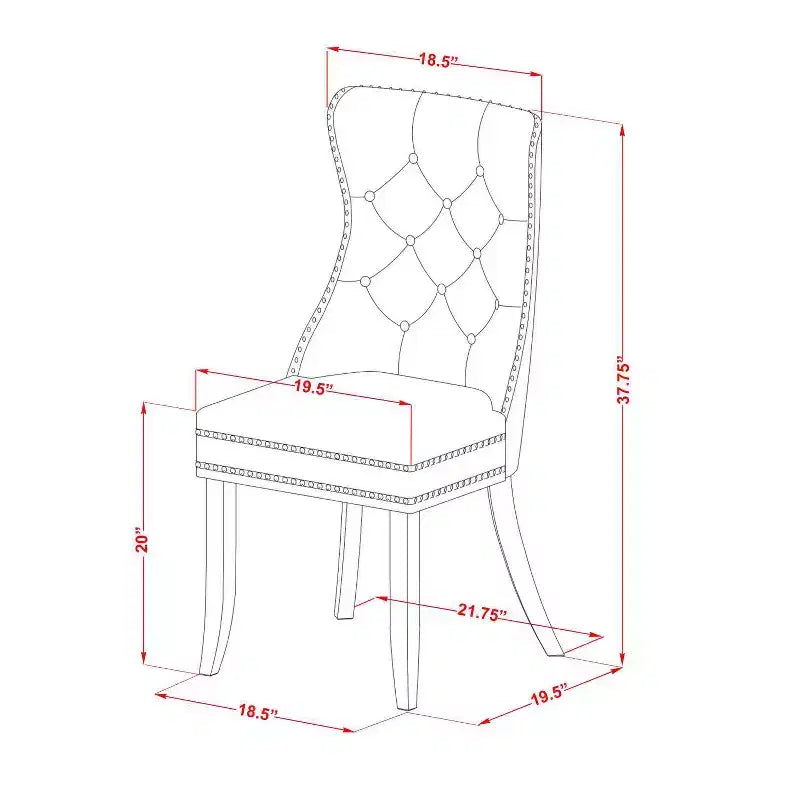 HomeStock NFDA5 Black Rectangle Dining Set with 4 Chairs