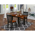 HomeStock 3 Piece Dinette Set Black Cherry Finish Small Kitchen Table Chairs