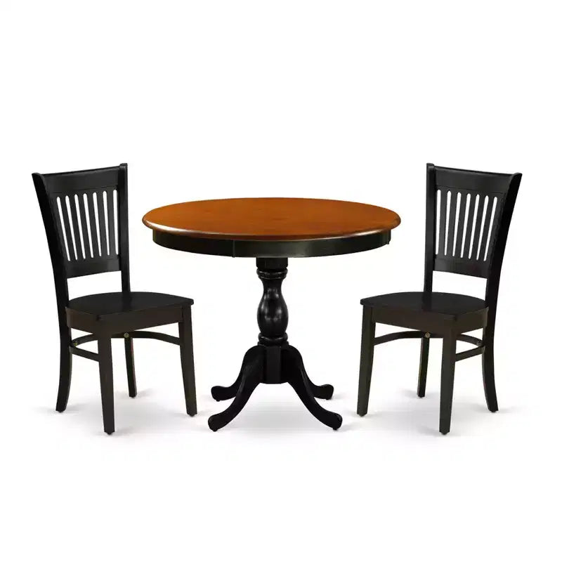 HomeStock Modern Dining Table Set Black Cherry