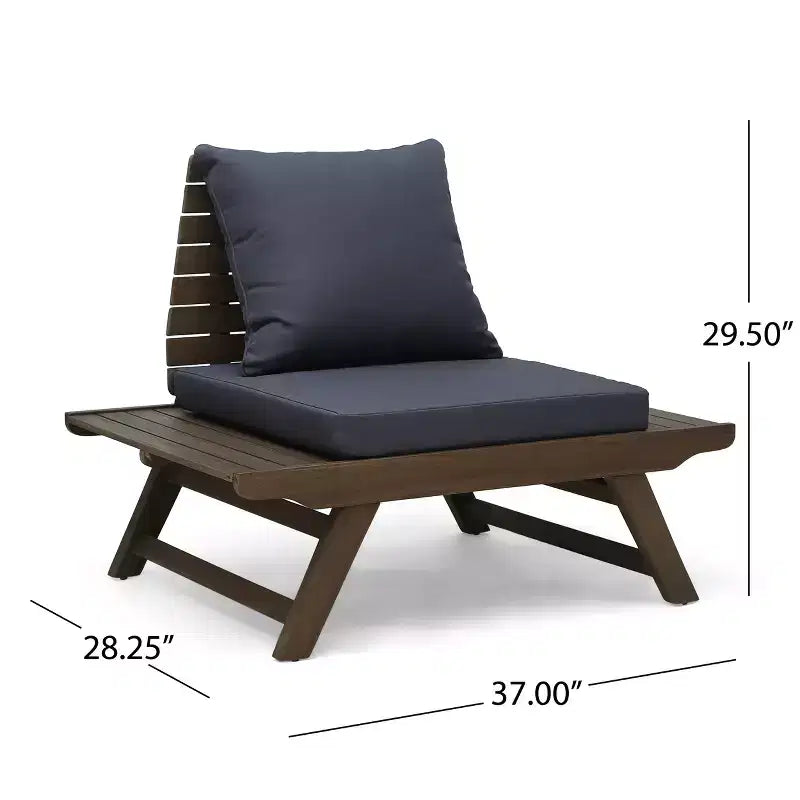 Christopher Knight Home Sedona Outdoor Acacia Wood 4 Seater Chat Set with Cushions