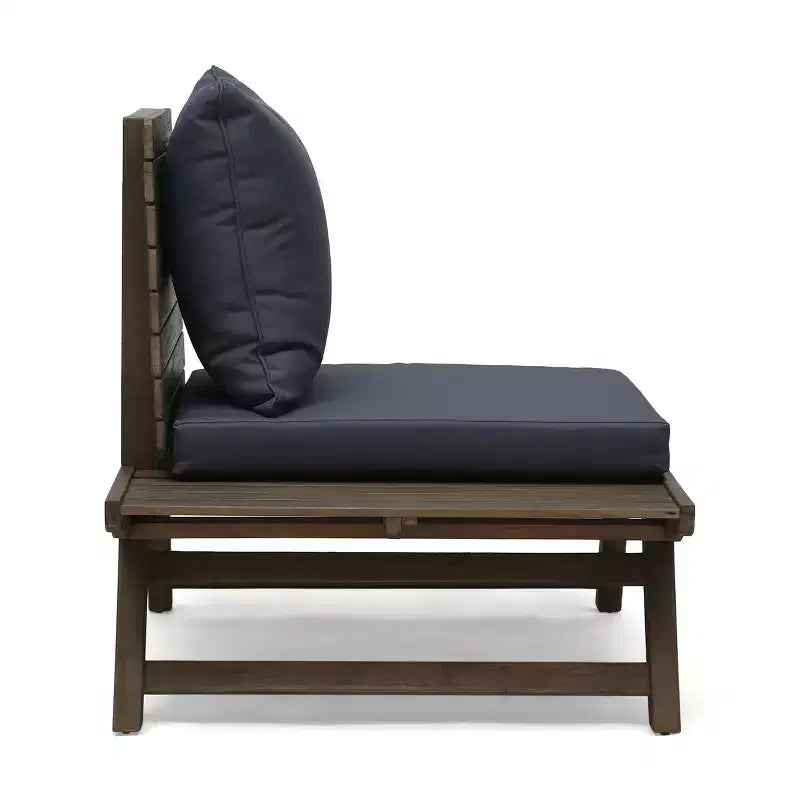 Christopher Knight Home Sedona Outdoor Acacia Wood 4 Seater Chat Set with Cushions