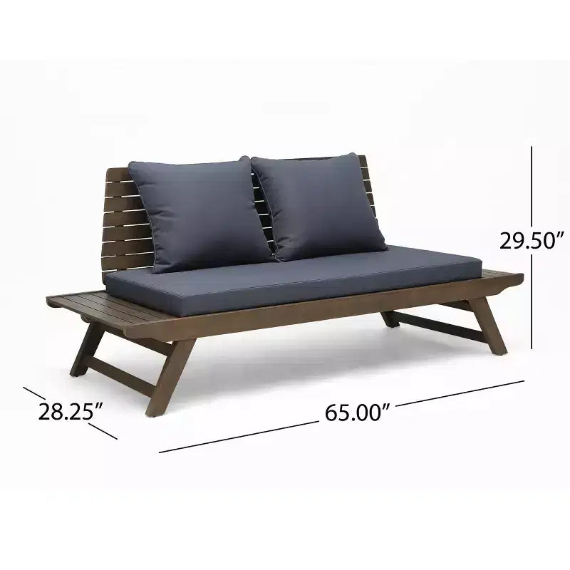 Christopher Knight Home Sedona Outdoor Acacia Wood 4 Seater Chat Set with Cushions