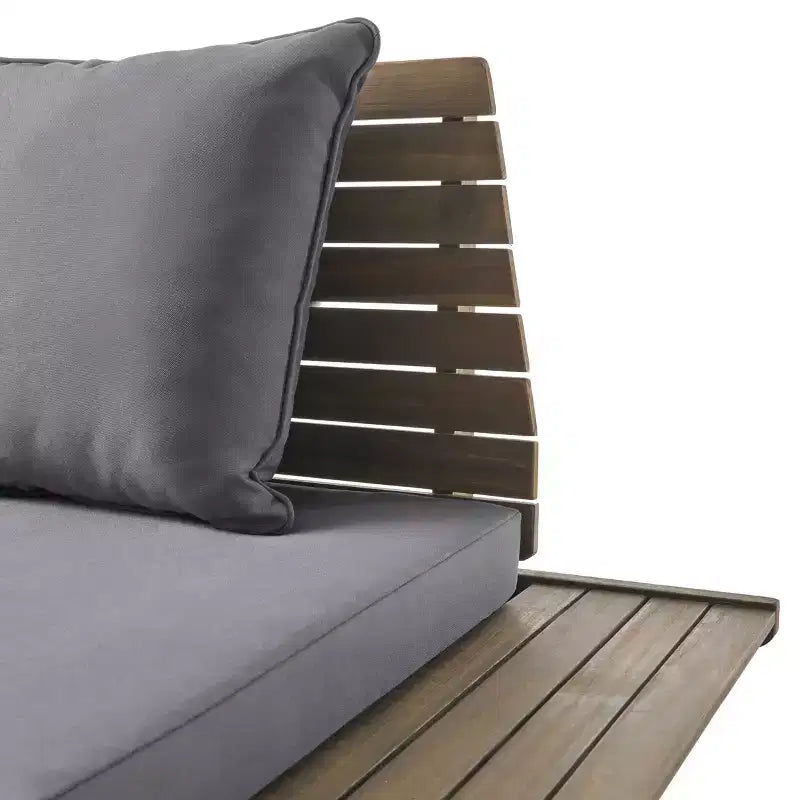 Christopher Knight Home Sedona Outdoor Acacia Wood 4 Seater Chat Set with Cushions