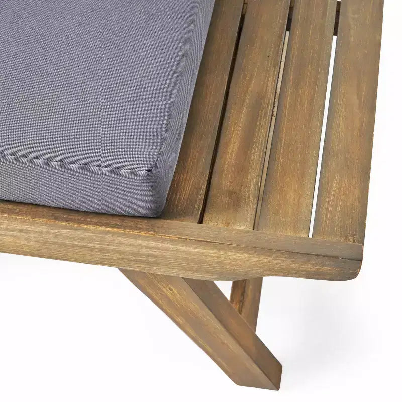 Christopher Knight Home Sedona Outdoor Acacia Wood 4 Seater Chat Set with Cushions