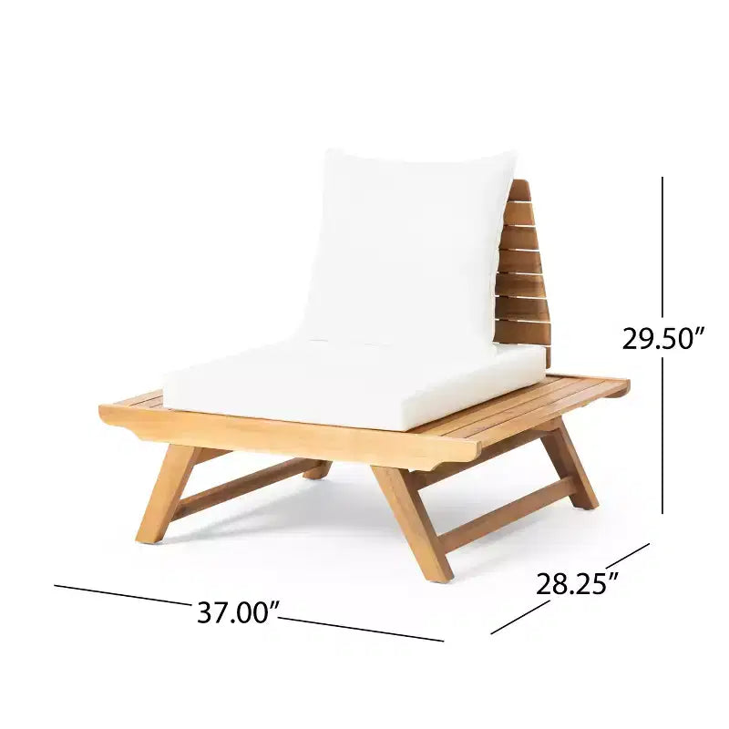 Christopher Knight Home Sedona Outdoor Acacia Wood 4 Seater Chat Set with Cushions