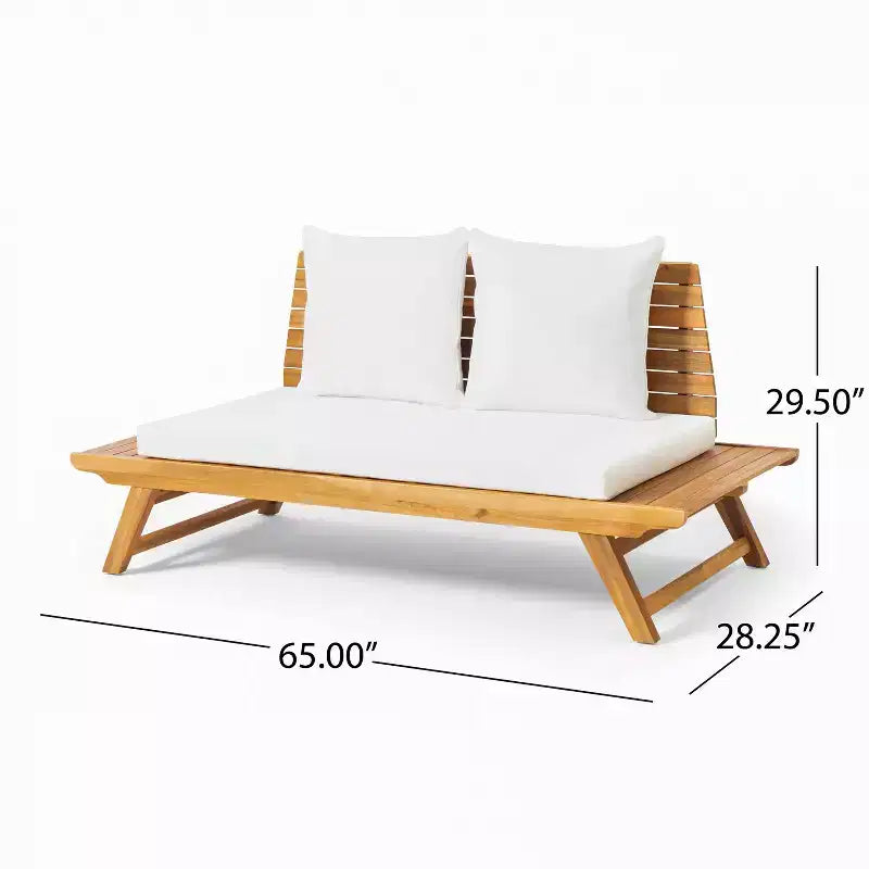 Christopher Knight Home Sedona Outdoor Acacia Wood 4 Seater Chat Set with Cushions
