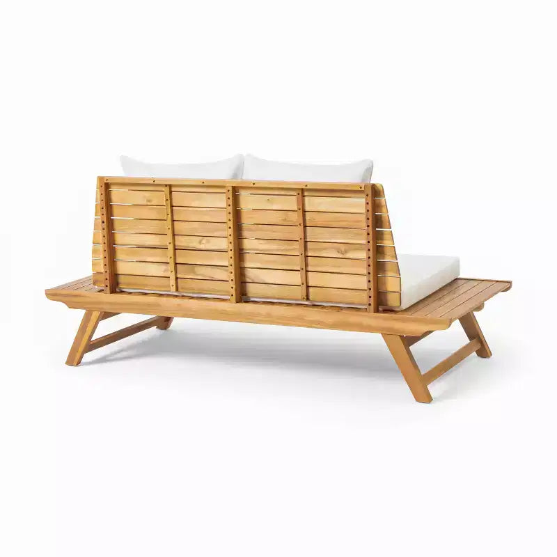 Christopher Knight Home Sedona Outdoor Acacia Wood 4 Seater Chat Set with Cushions
