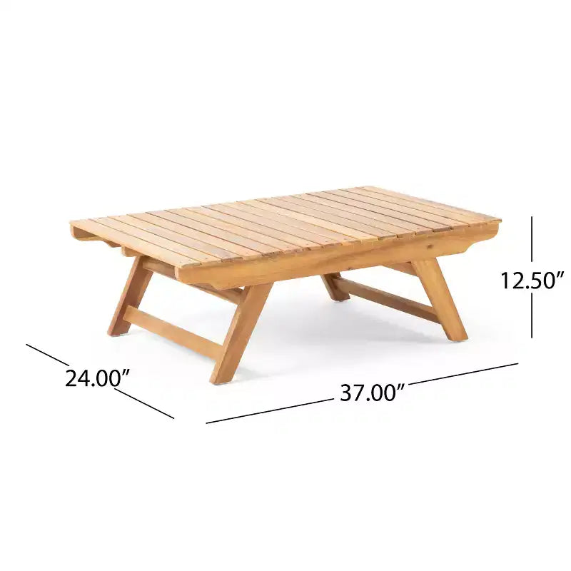 Christopher Knight Home Sedona Outdoor Acacia Wood 4 Seater Chat Set with Cushions