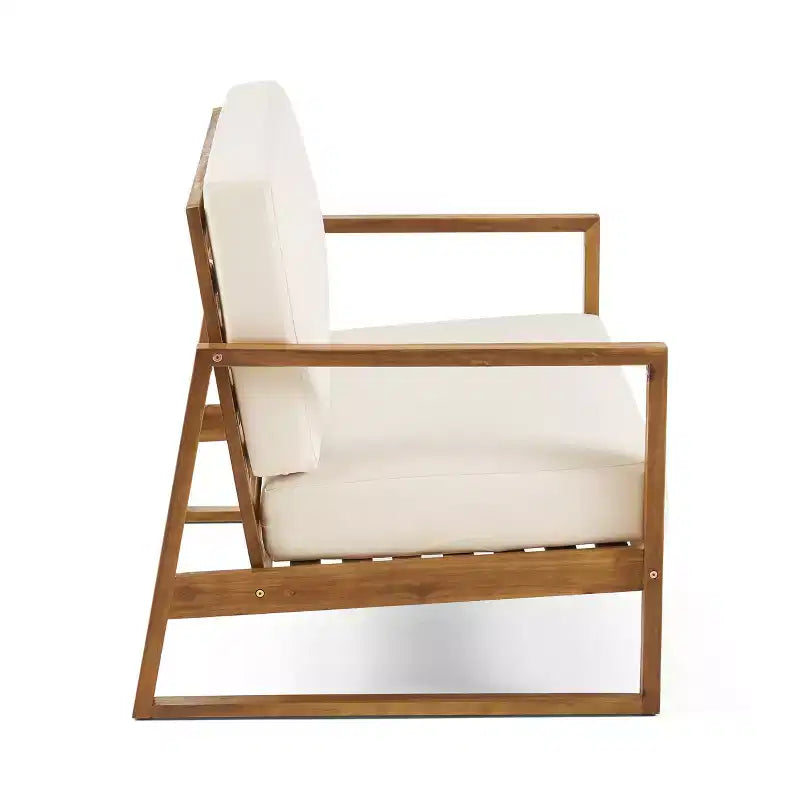 Christopher Knight Home Hazel Outdoor Acacia Wood Loveseat and Coffee Table Set with Cushions