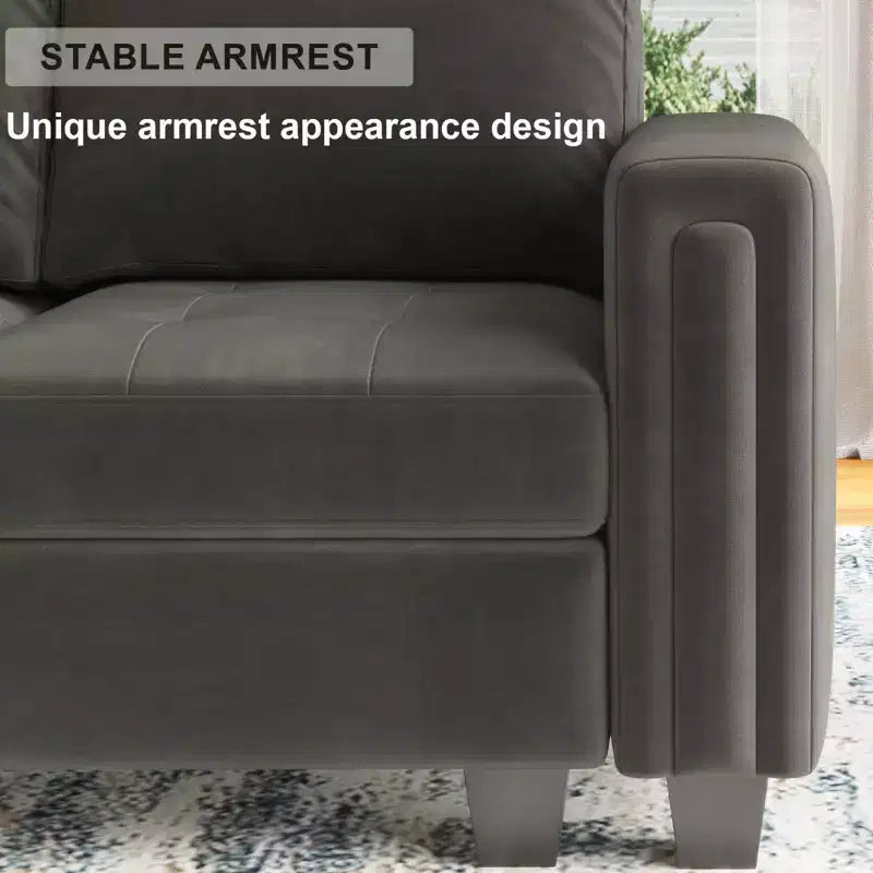 Belffin Modular Velvet Tufted L Shaped Sofa Couch with Reversible Chaise Convertible Modular Sectional Sofa Set with Storage Ottoman