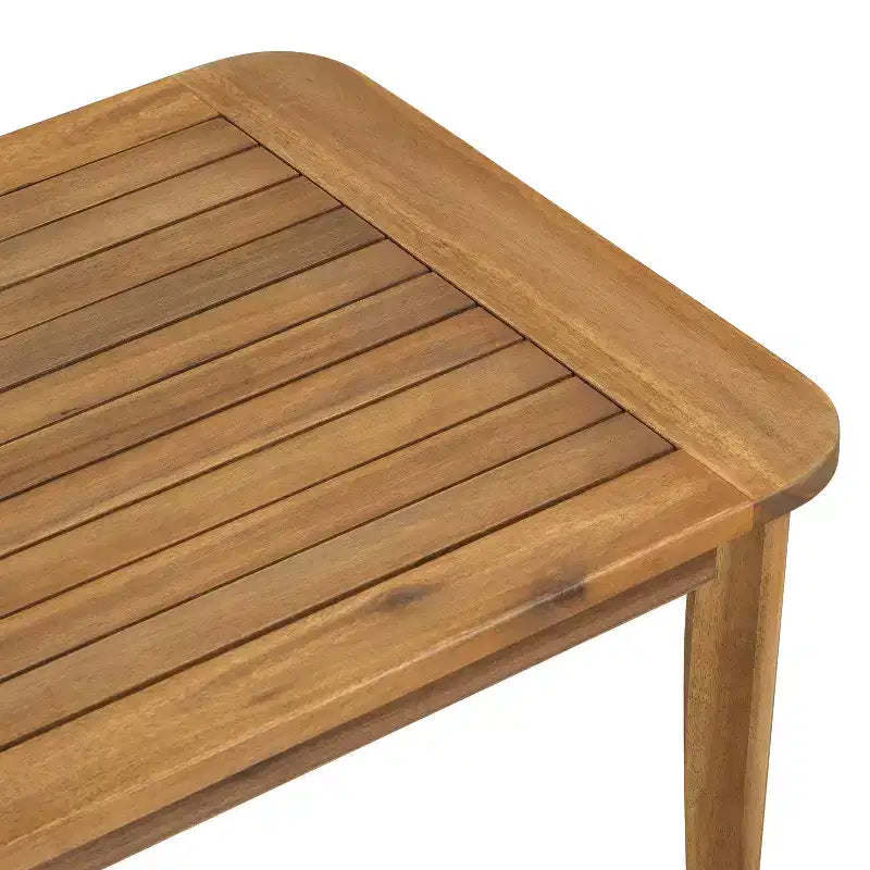 Christopher Knight Home Osborn 4 Piece Outdoor Slat Design Acacia Wood Seating Set with Cushion, Teak/Beige