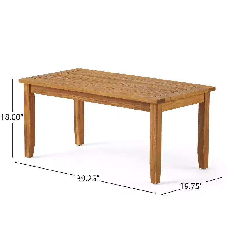 GDFStudio Keanu Outdoor Acacia Wood Loveseat and Coffee Table Set with Cushions