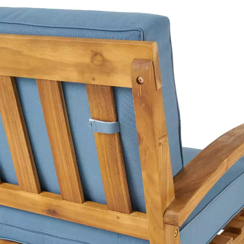 GDFStudio Keanu Outdoor Acacia Wood Loveseat and Coffee Table Set with Cushions