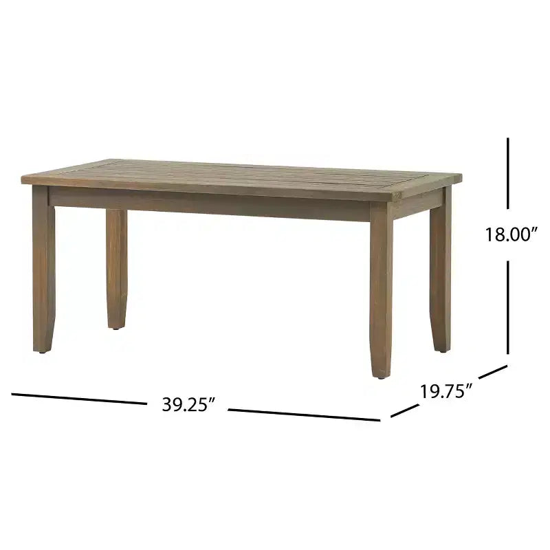 GDFStudio Keanu Outdoor Acacia Wood Loveseat and Coffee Table Set with Cushions