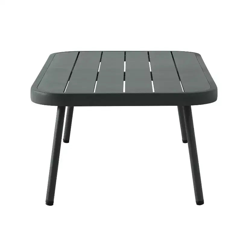 Christopher Knight Home Belle 4 Piece Modern Patio Metal and Rope Upholstered Seating Set with Coffee Table