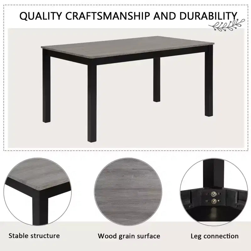 6-Piece Dining Table Set with Bench and Chairs, Dining Table Set for 6 with Bench, Wooden Dining Table Set for Kitchen, Dining Room