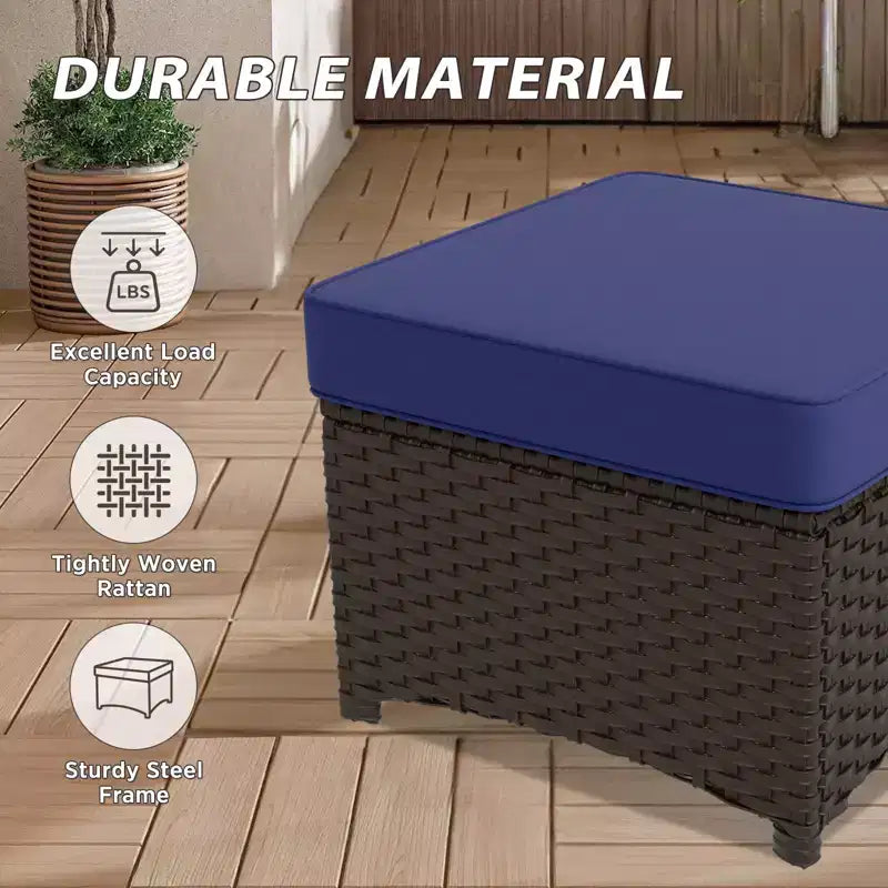 EAGLE PEAK Azure Bay 5 Pieces Wicker Outdoor Patio Furniture Set , Sofa and Chairs with Ottomans
