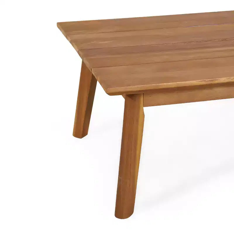 Christopher Knight Home Aggie Outdoor Acacia Wood 4 Seater Chat Set with Cushions, Teak/White