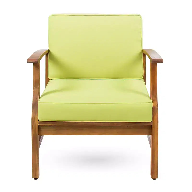 Christopher Knight Home Bennett Rustic 3 Piece Patio Acacia Wood Club Chairs with Round Accent Table