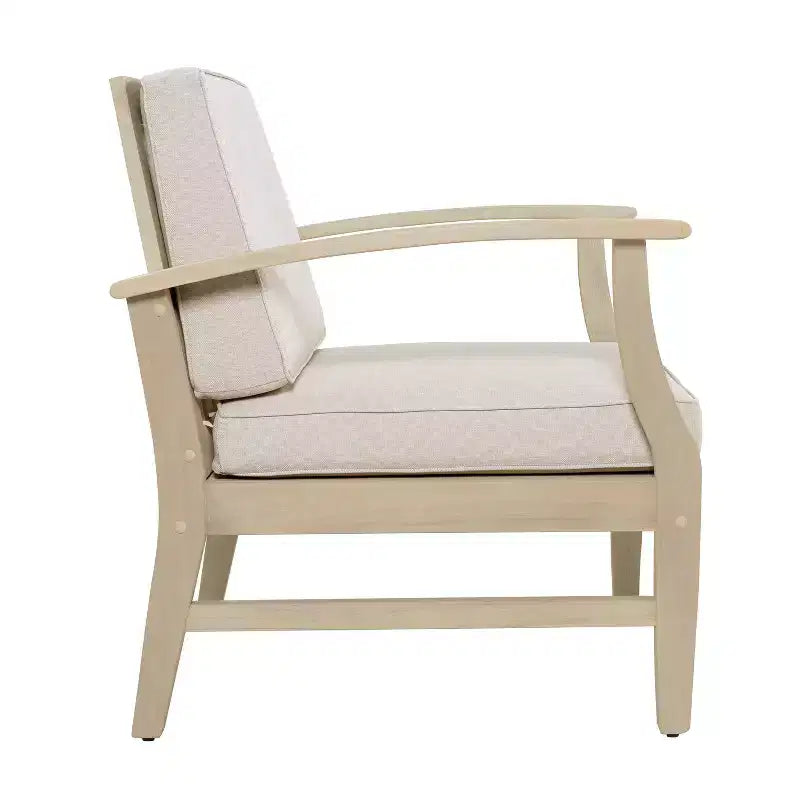 Christopher Knight Home Bennett Rustic 3 Piece Patio Acacia Wood Club Chairs with Round Accent Table