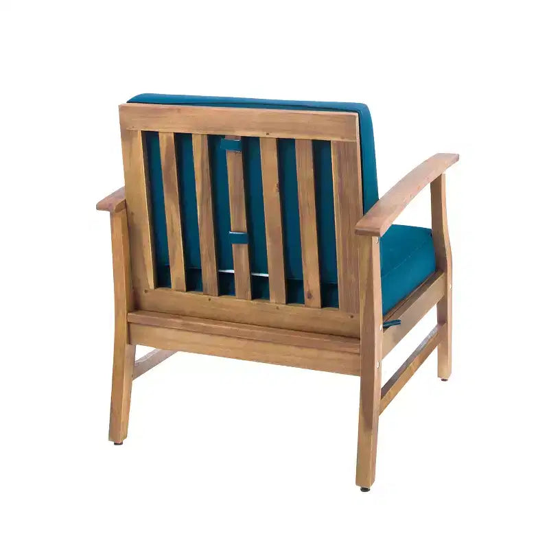 Christopher Knight Home Bennett Rustic 3 Piece Patio Acacia Wood Club Chairs with Round Accent Table
