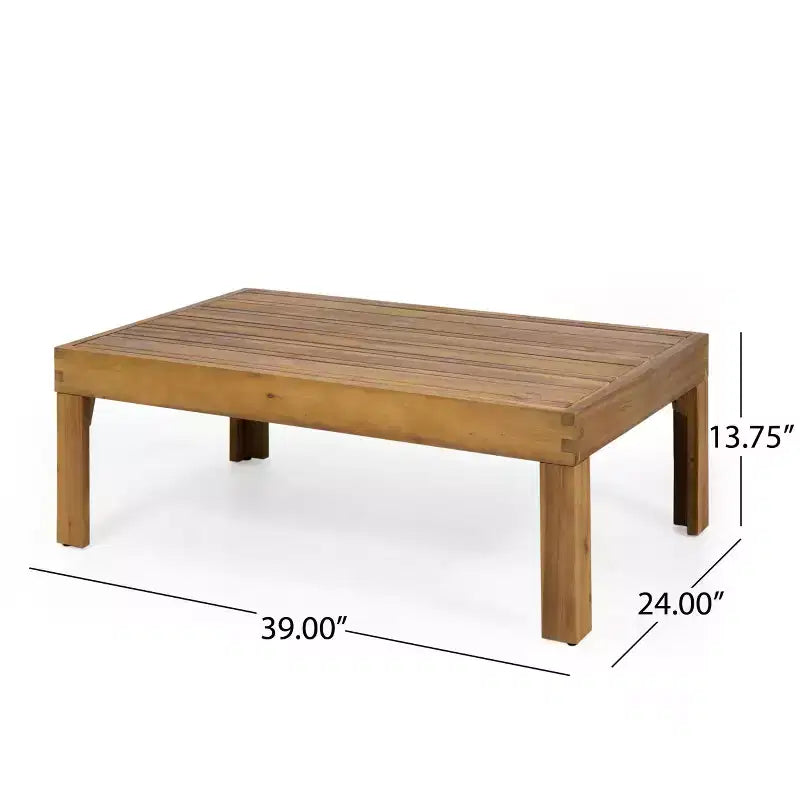 GDFStudio Allegra Outdoor Acacia Wood and Wicker Loveseat and Coffee Table Set with Cushions