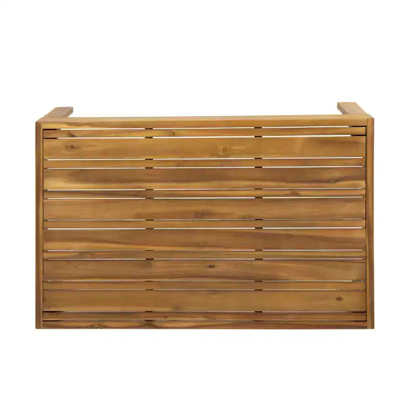 GDFStudio Allegra Outdoor Acacia Wood and Wicker Loveseat and Coffee Table Set with Cushions