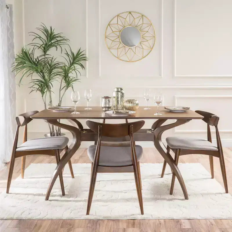 Christopher Knight Home Brevard Mid Century Modern Fabric Upholstered 5 Piece Dining Set
