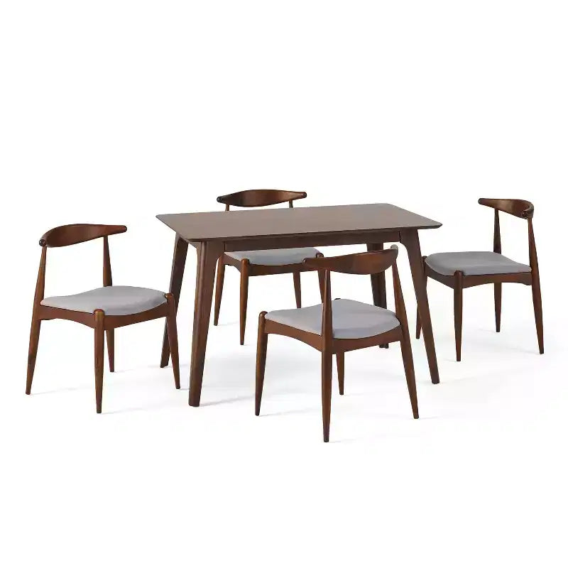Christopher Knight Home Francie Mid Century Modern Fabric Upholstered 5 Piece Dining Set